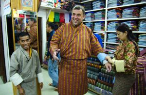 Trying Bhutan dress