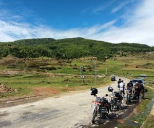 Motorbikes in Phobjikha valley