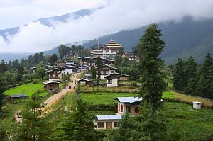 Gangtey village and monastery